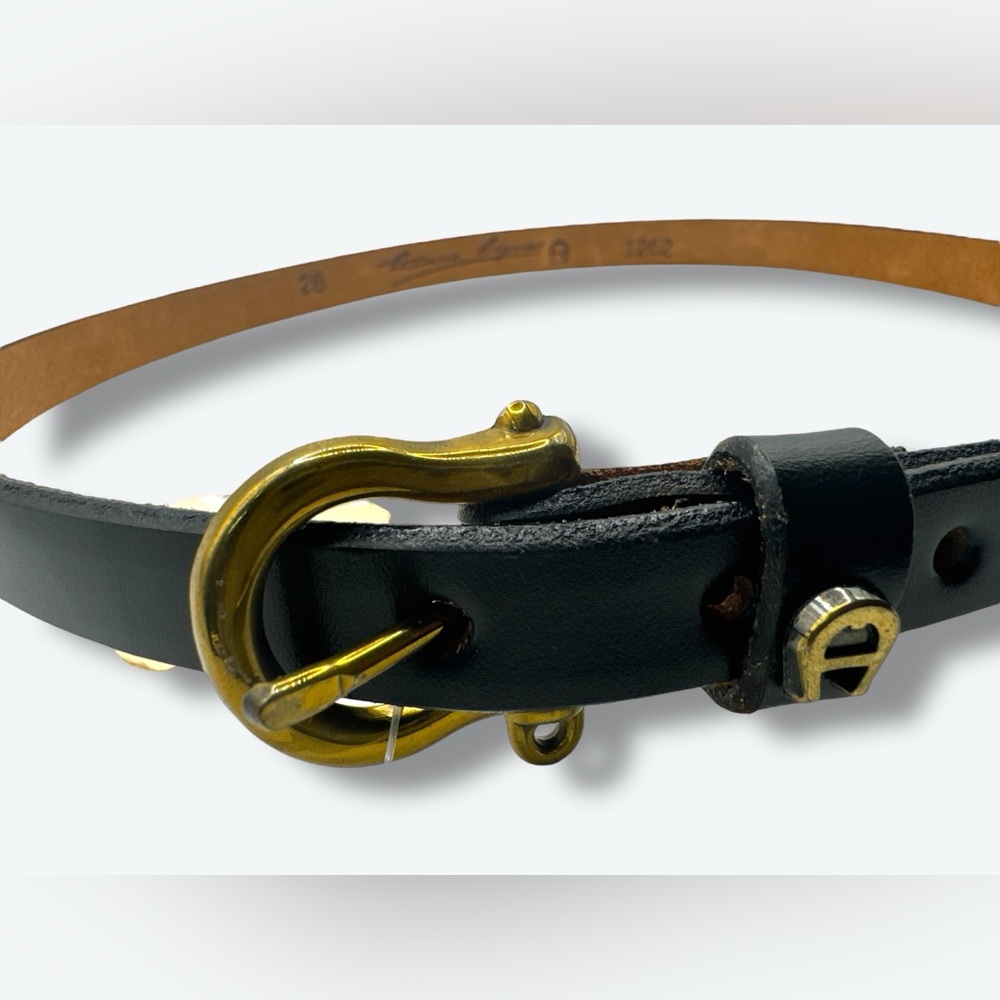 1990s Etienne Aigner Navy Signature Belt - Picture 3 of 5